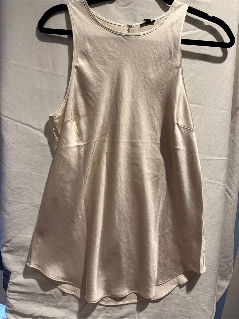 Express Satin-Feel Cream Tank Top